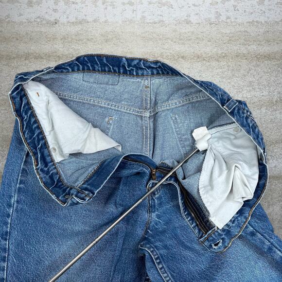 Vintage Orange Tab Levis 517 Jeans Bootcut Flared Made in USA Medium Wash 70s - Picture 5 of 6